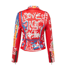 Motorcycle Long Sleeve Red Leather Women - HappyHomer