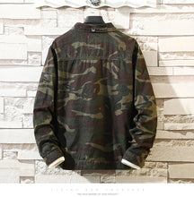 New Mens Camouflage Denim Jacket - HappyHomer