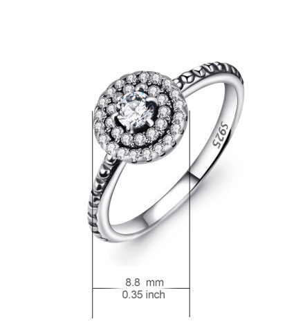 925 Sterling Silver Diamante Ring - HappyHomer