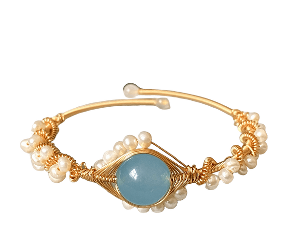 14K GoldWrapped Natural Pearl Bracelet
