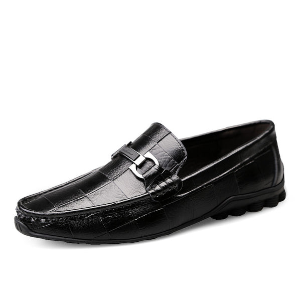 Newest Men Shoes Leather Genuine Casual Loafers Men - HappyHomer