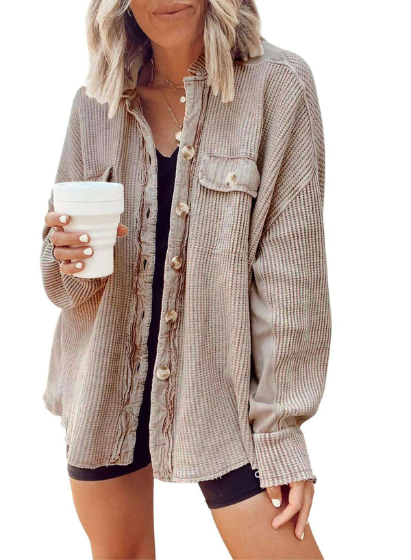 Button Shirt Jacket Women Fashion Jacket