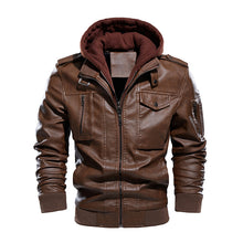 Men's washed leather leather jacket