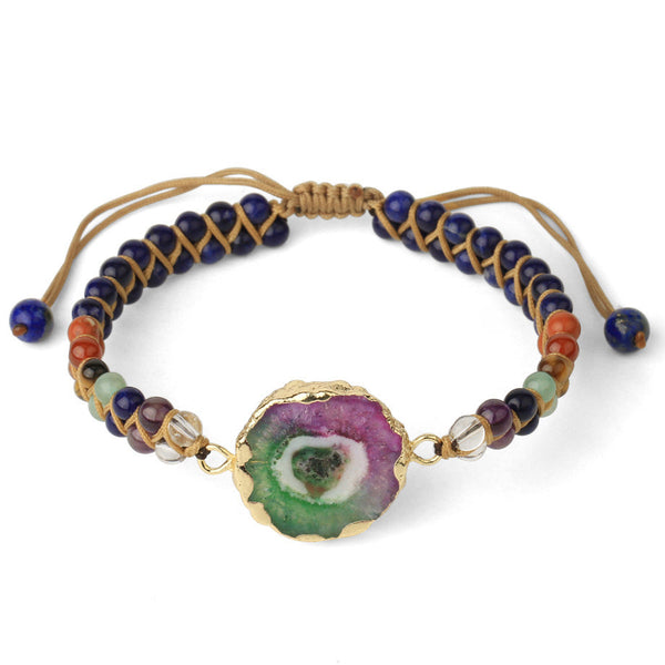 Agate Natural Crystal Beaded Yoga Bracelet For Women - HappyHomer