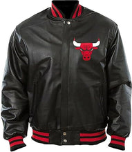 Men’s Chicago Bomber Letterman Baseball Varsity Bulls Jacket in Black and Red