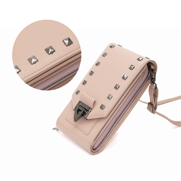 Rivet Design Shoulder Bags Mobile Phone Handbag - HappyHomer