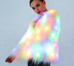 Festival Fur Coat LED Jacket for Women - HappyHomer