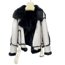 Ladies Fashion Motorcycle Fur Thermal Jacket