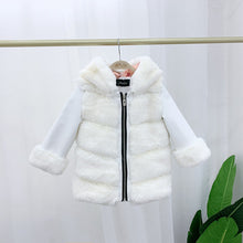 Children's Cotton Coat Rex Rabbit Hooded Faux Fur Coat - HappyHomer