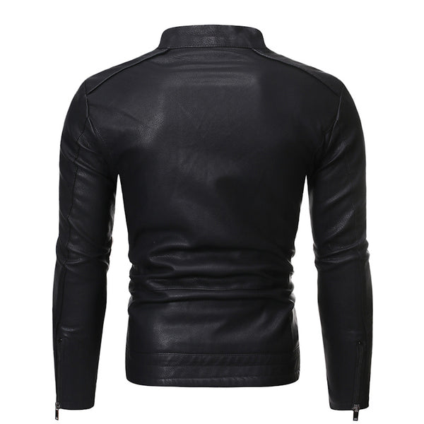 Mens European And American Motorcycle Leather Jackets - HappyHomer