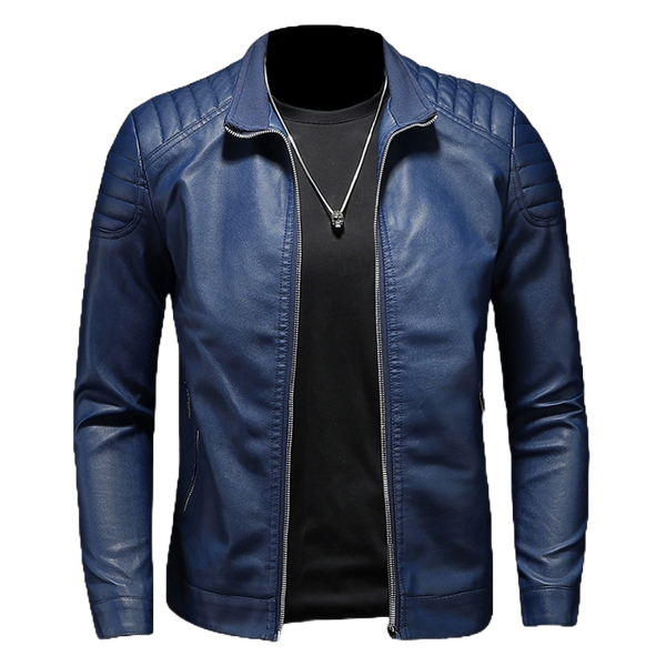 Men's Leather Motorcycle Jacket Thin Coat - HappyHomer