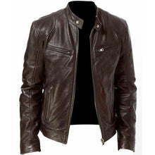 Cafe Racer Biker Leather Jacket For Men's - HappyHomer