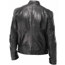 Cafe Racer Biker Leather Jacket For Men's - HappyHomer