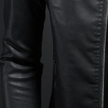 Men's Leather Motorcycle Jacket Thin Coat - HappyHomer