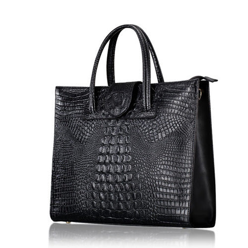 Crocodile ladies bags, big shoulder bag, leather bags - HappyHomer