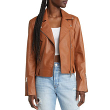 Alice Asymmetrical Brown Biker Leather Jacket