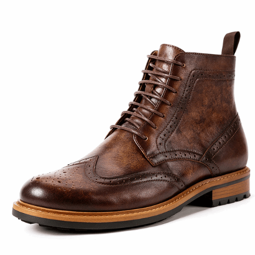 Casual Men's Leather Round Toe Martin Boots