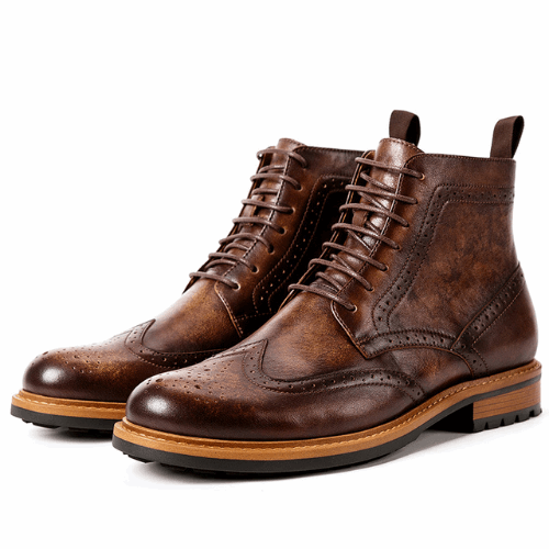 Casual Men's Leather Round Toe Martin Boots