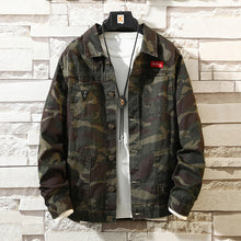 New Mens Camouflage Denim Jacket - HappyHomer