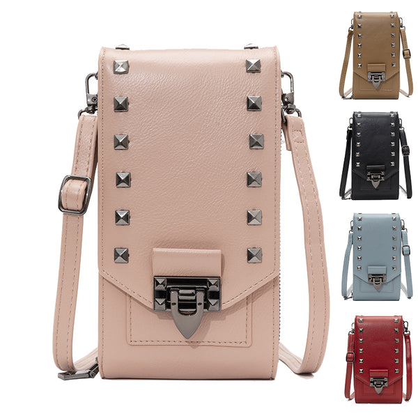 Rivet Design Shoulder Bags Mobile Phone Handbag - HappyHomer