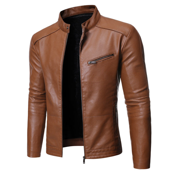 Mens European And American Motorcycle Leather Jackets - HappyHomer